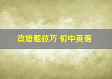 改错题技巧 初中英语